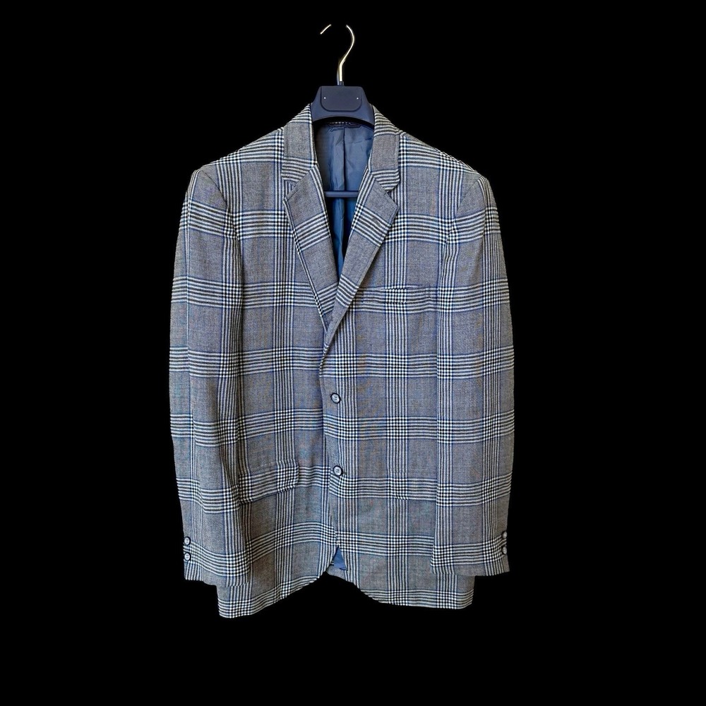 Vintage 70's Sears Men's‎ Store Plaid Houndstooth Sport Jacket Coat Blazer